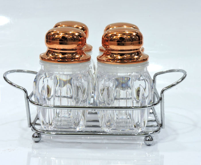 High Quality Glass Spice Jars Set With Stainless Steel Stand