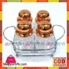 High Quality Glass Spice Jars Set With Stainless Steel Stand