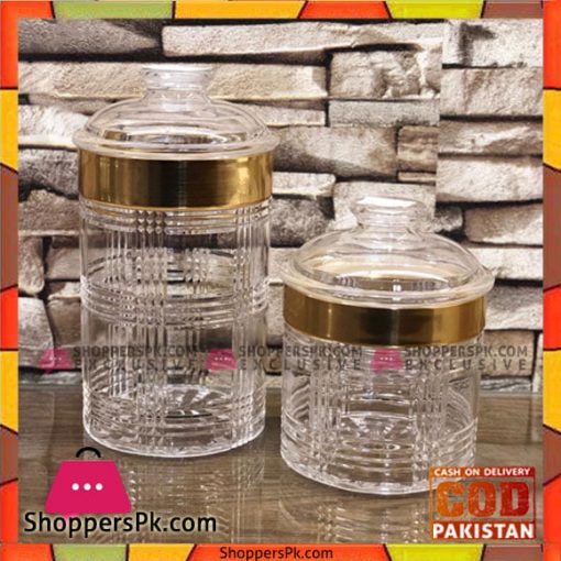 High Quality Kitchen Storage Glass Jars 2 Pcs Set