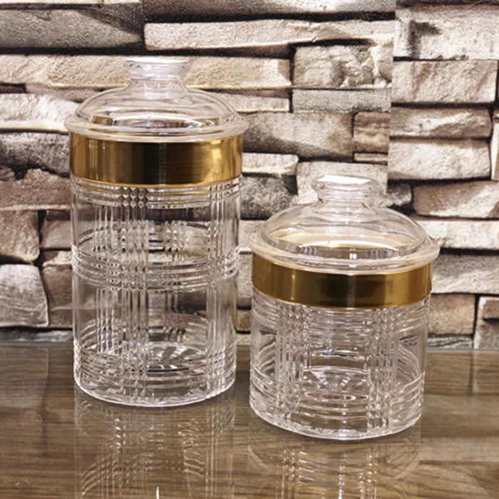 High Quality Kitchen Storage Glass Jars 2 Pcs Set