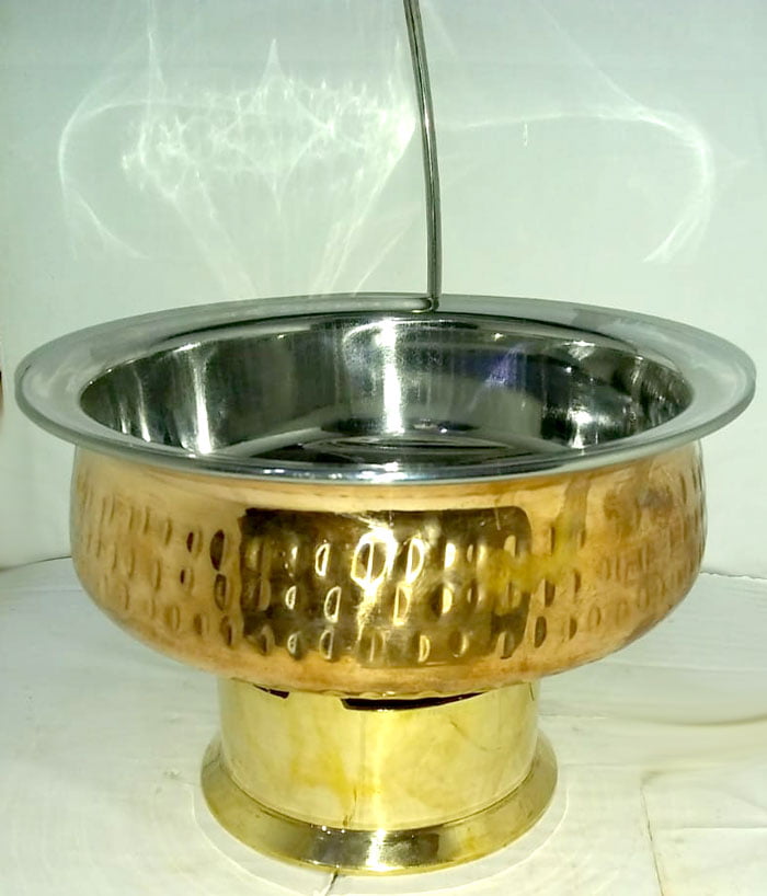 High Quality Pure Copper 1Kg Serving Dish With Burner And Lid Stand