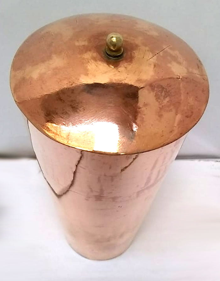 High Quality Pure Copper Glass With Lid 1Pcs Size 6 Inch