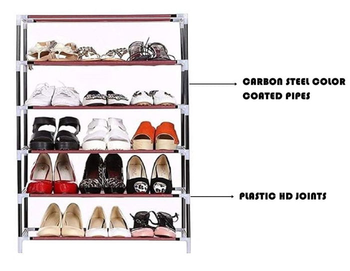 High Quality Shoe Rack Organiser 5 Layer (Beige Flower)