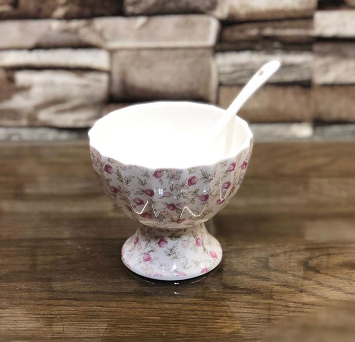 High Quality 6 Pcs Ice Cream Bowl Set With Wooden Tray 4 High Quality 6 Pcs Ice Cream Bowl Set With Wooden Tray