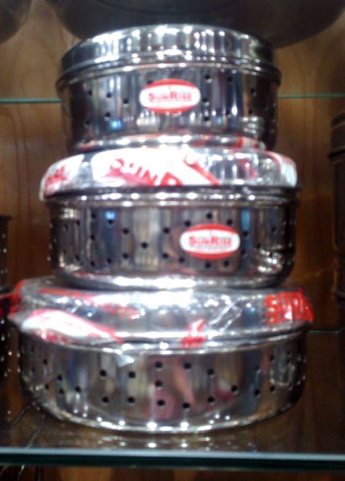 High Quality Stainless Steal Hole Dabbaa 3 Pcs Set