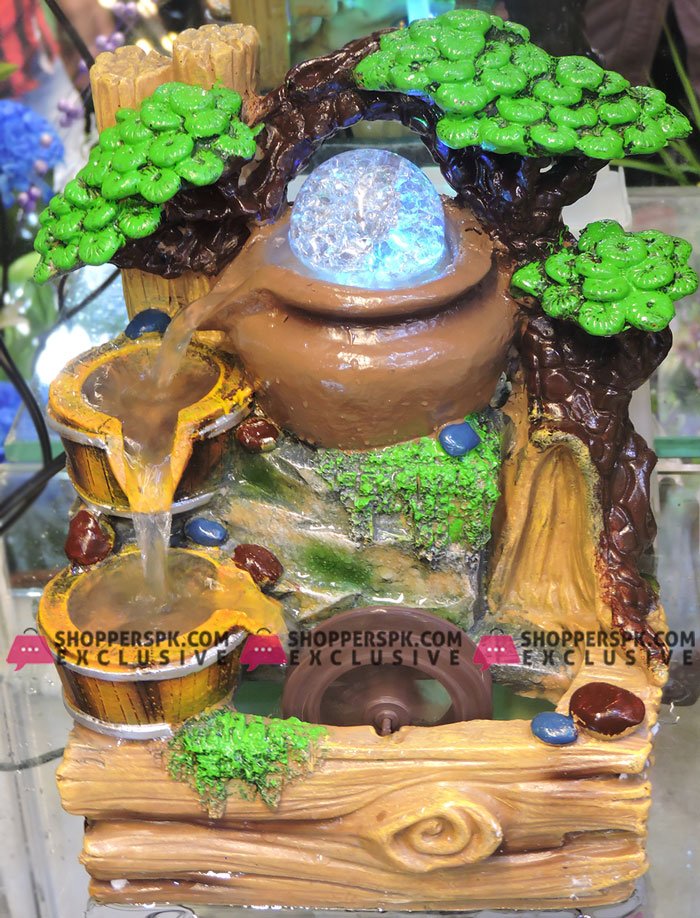 Home Decor Indoor Tabletop Water Wheel Fountain Led Rolling Crystal Ball