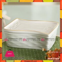 Imperial Sauce Pot With Lid - Embossed With Gold Line - 5