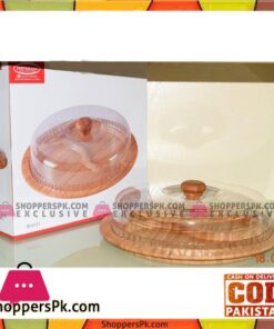 Imperial Wooden Dry Fruit Server With Acrylic Cover 14 Inch