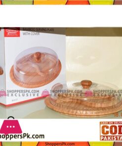 Imperial Wooden Dry Fruit Server With Acrylic Cover - 14 Inch - 2 Sectioned