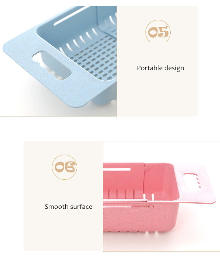 Kitchen Vegetable Rack Storage Drain Shelf Kitchen Sink Strainer Organizer