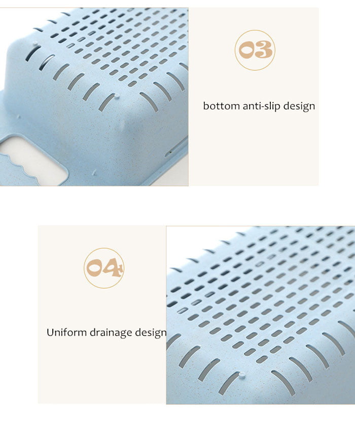 Kitchen Vegetable Rack Storage Drain Shelf Kitchen Sink Strainer Organizer