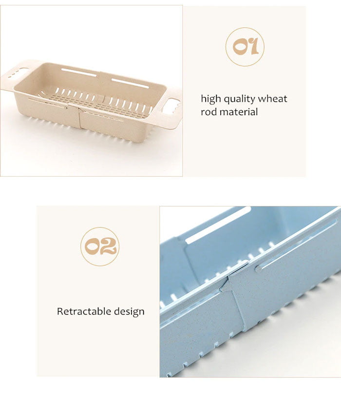 Kitchen Vegetable Rack Storage Drain Shelf Kitchen Sink Strainer Organizer