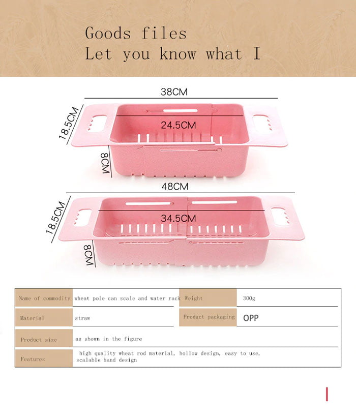 Kitchen Vegetable Rack Storage Drain Shelf Kitchen Sink Strainer Organizer