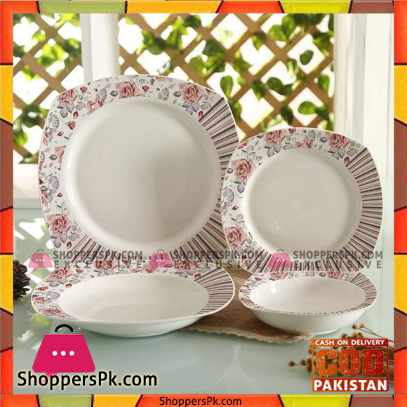 Solecasa Plate Set-24 Pcs-Ceramic-Floral Print