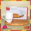 Solecasa Tea Mug With Wooden Cookie Platter - White - 1 Pc