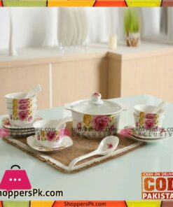 Soup Set-21 Pcs- Pink Rose