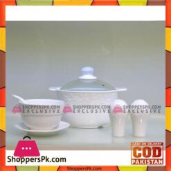 Soup Set -23 Pcs-White Embossed