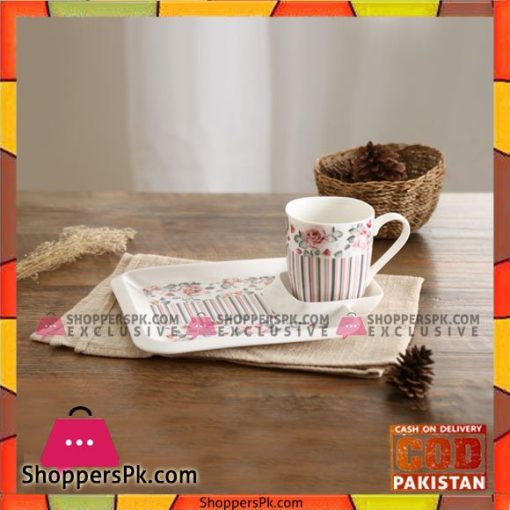 Tea Mug With Plate-1 Pcs-Printed