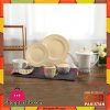 Tea Set With Serving Plates & Wavy Saucers-Set of 24 Pcs - Printed