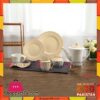 Tea Set With Serving Plates &Amp; Wavy Saucers-Set Of 24 Pcs - Printed