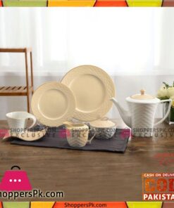 Tea Set With Serving Plates & Wavy Saucers-Set of 24 Pcs - Printed