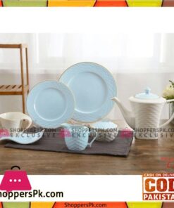 Tea Set With Serving Plates & Wavy Saucers-Set of 24 Pcs - Printed
