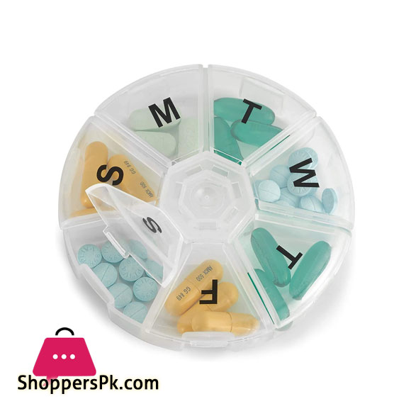 Weekly Pill Organizer 7 Day Pills Container Pill Reminder Case Travel BPA-Free 