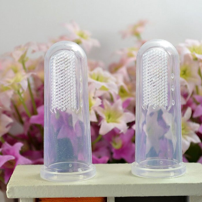 Baby Finger Toothbrush Safty Silicone Infant Deciduous Toothbrush With Cover