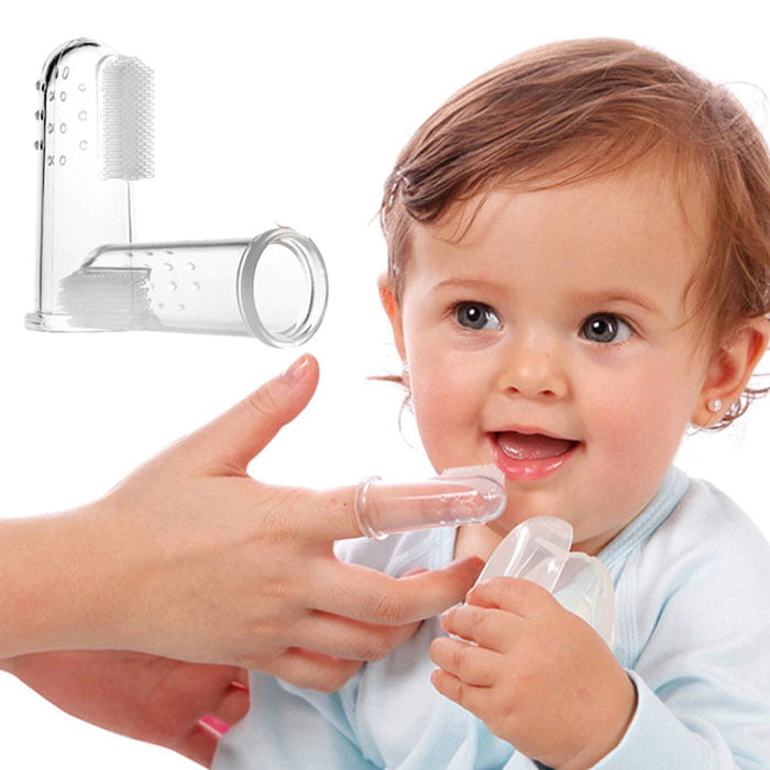 Baby Finger Toothbrush Safty Silicone Infant Deciduous Toothbrush With Cover