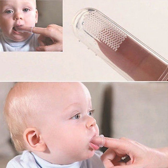 Baby Finger Toothbrush Safty Silicone Infant Deciduous Toothbrush With Cover