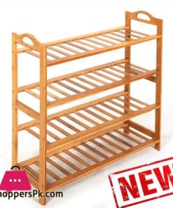 4 Layer Bamboo Wooden Shoe Rack Stand Storage Shelf Unit