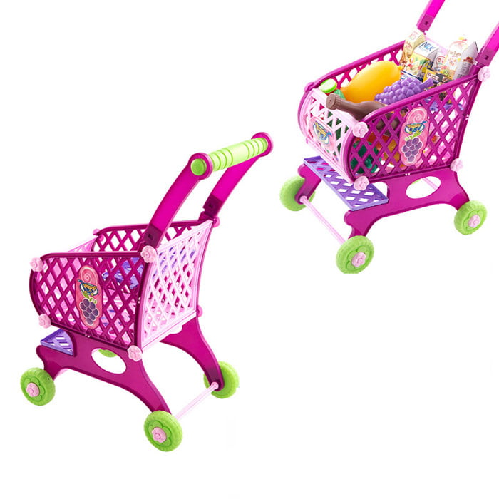 46 Pcs Plastic Children Shopping Basket Kitchen Game