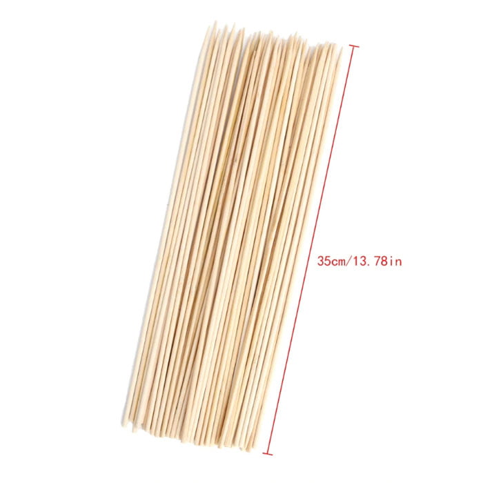 50Pcs Long Bamboo Skewers 12 Inch Bbq Wooden Sticks