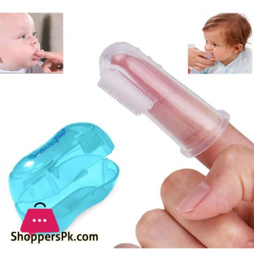 Baby Finger Toothbrush Safty Silicone Infant Deciduous Toothbrush with Cover