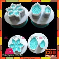 Blue Veined Leaf Plunger Fondant Cutter 2 Piece