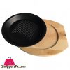 Round Cast Iron Sizzler Grill Pan Sizzler Plate 24CM