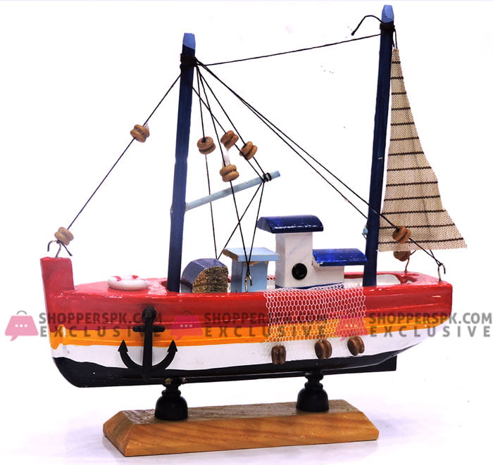 Table Decoration Wooden Material Fishing Boat