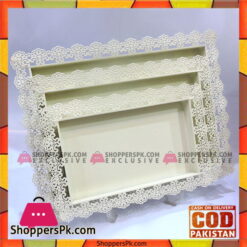 Fancy 3 Piece Plain Cake Tray Set