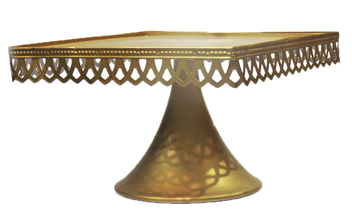 Golden Antique Design Cake Stand 9.5 Inches