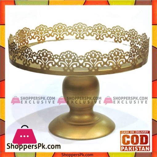 Golden Antique Design Cake Stand 8 Inches