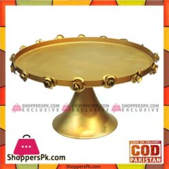Golden Antique Flower Design Cake Stand 12 Inches