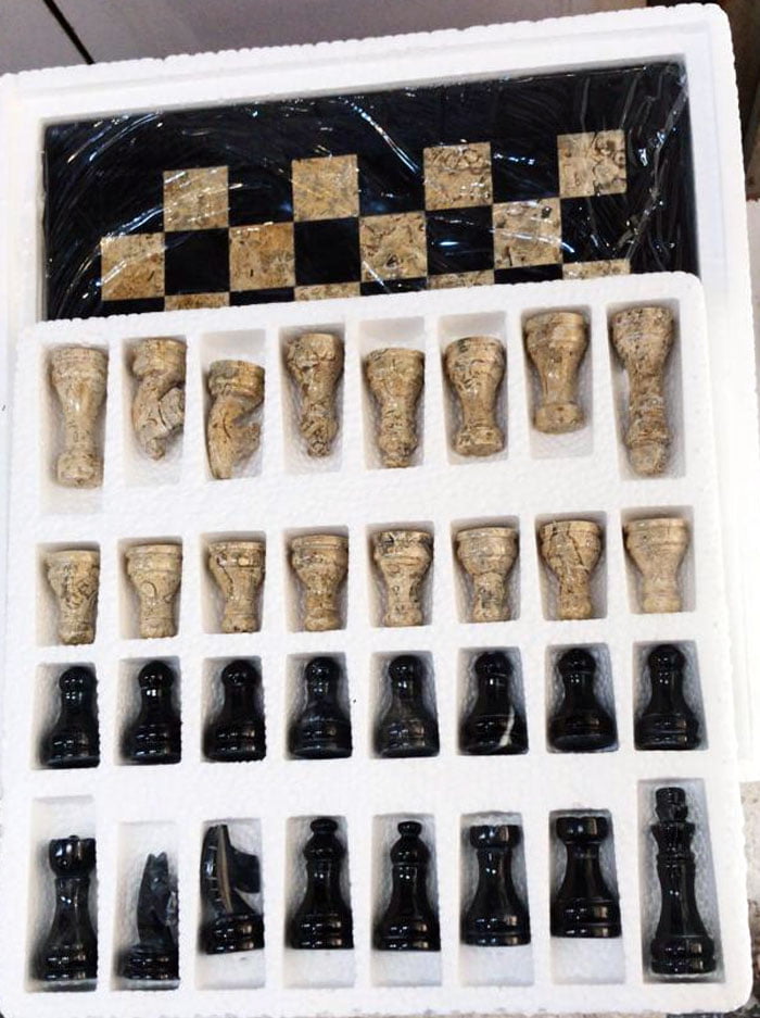 Handmade 12Inch Marble Chess Board Game Set