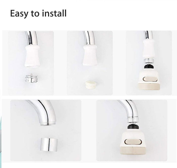 Moveable Kitchen Tap Head 360° Rotatable Faucet Water Saving Filter Sprayer