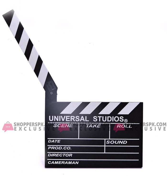 Vector 3D Realistic Blank Opened Movie Film Clap Board