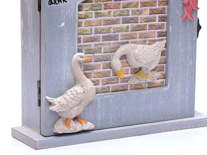 Wooden Key Cabinet Holder With Door Lock