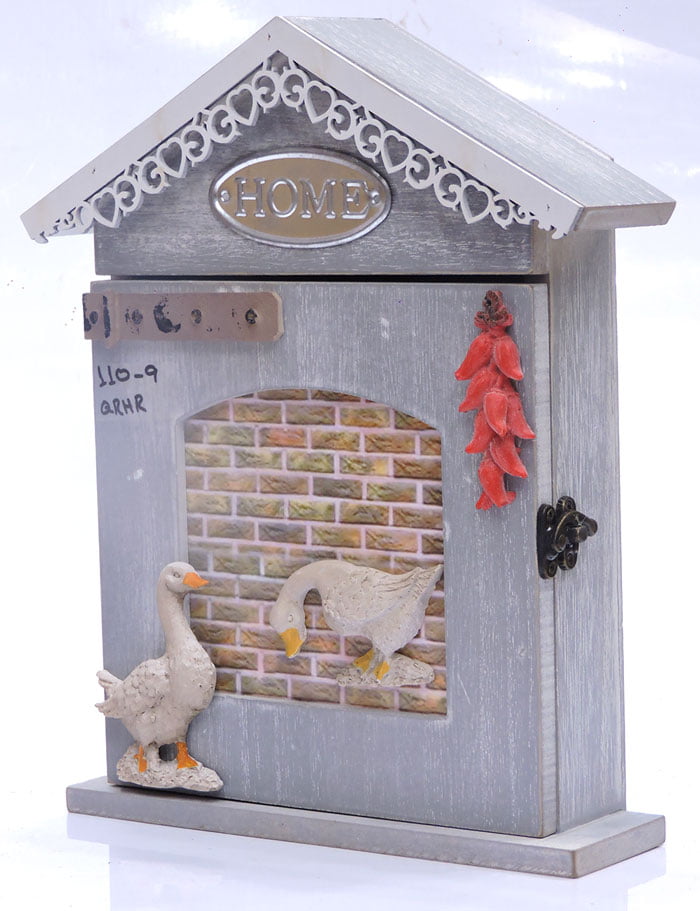 Wooden Key Cabinet Holder With Door Lock