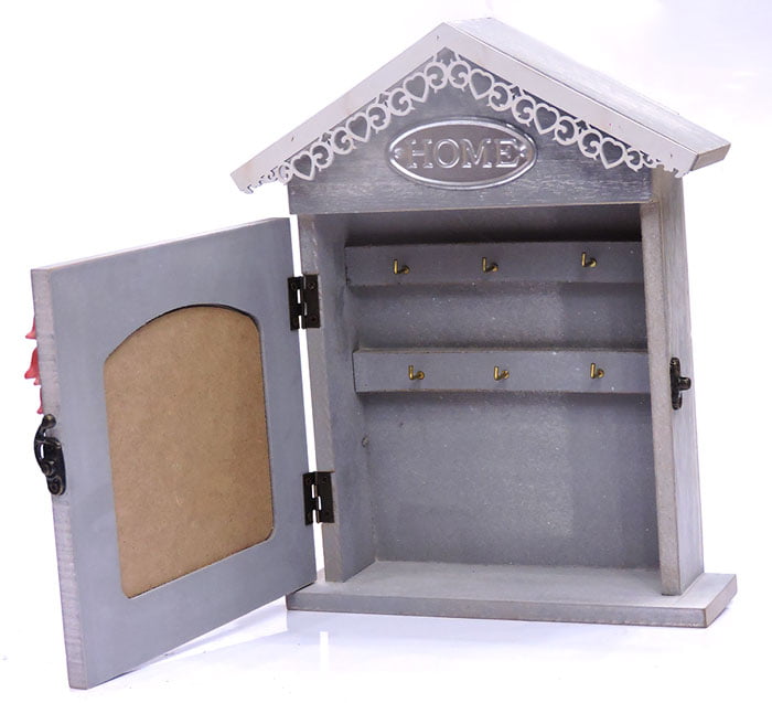 Wooden Key Cabinet Holder With Door Lock