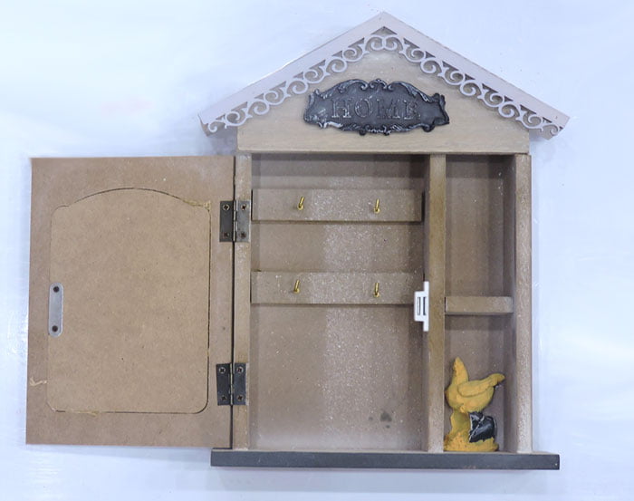 Wooden Key Cabinet Holder With Door Lock