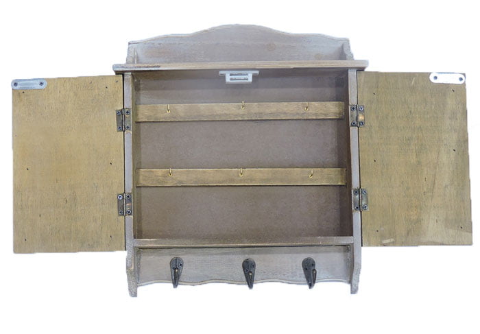 Wooden Key Cabinet Holder With Magnetic Door