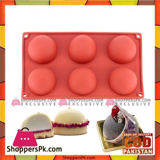 6 Cavity Half Circle Shaped 3D Silicone Baking Molds Cake Mold For Chocolate Desserts Decoration Tool Mousse Moulds